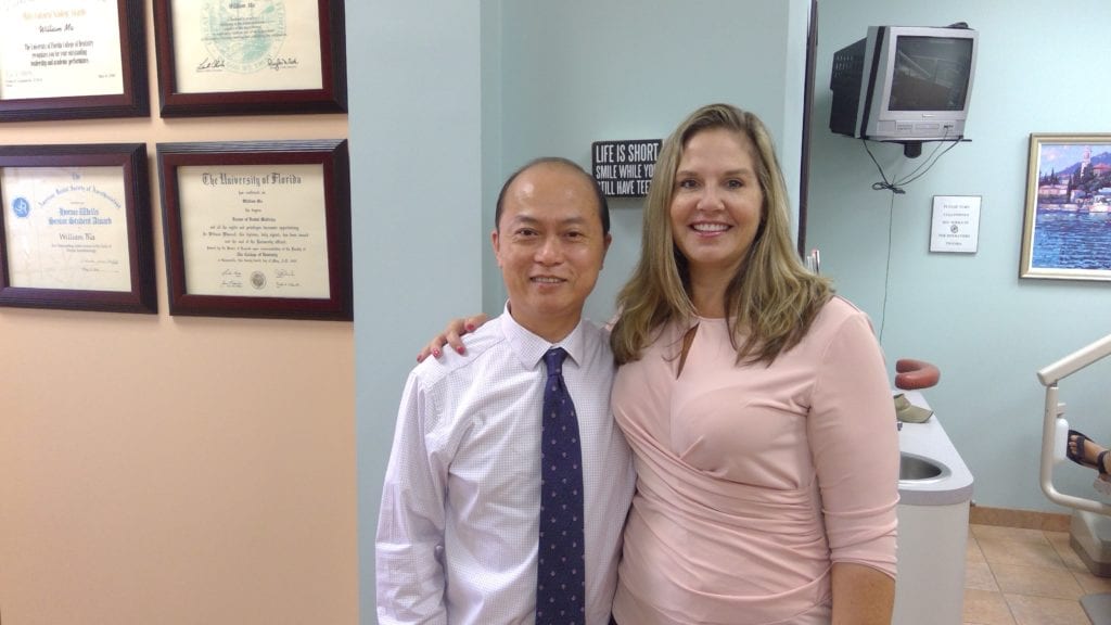 Dr. Ma in a photos with one of his staff members who assists with cosmetic dentistry services to help people achieve the smile they want. 
